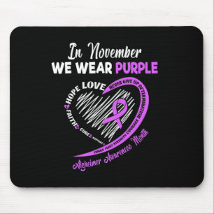 Tapis De Souris En Novembre Nous Portons Violet Ruban Alzheimer Aw