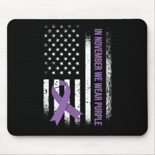 Tapis De Souris En Novembre Nous Portons Violet - Sensibilisation