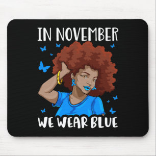 Tapis De Souris En Novembre Nous Utilisons Blue Black Woman Diabèt