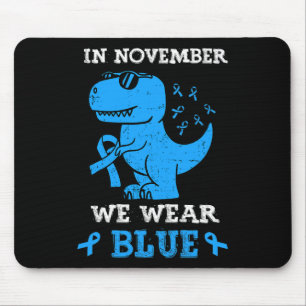 Tapis De Souris En novembre We Wear Blue Diabete Awareness Trex D