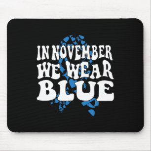 Tapis De Souris En novembre We Wear Blue Ribbon Diabete Awareness