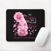Tapis De Souris En Octobre Nous Portons Des Gnomes Rose Gnome Canc (Avec souris)