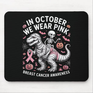 Tapis De Souris En Octobre Nous Portons Dinosaure Rose Skeleton Br