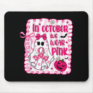 Tapis De Souris En Octobre Nous Portons Pink Bow Ghost Cancer Du S
