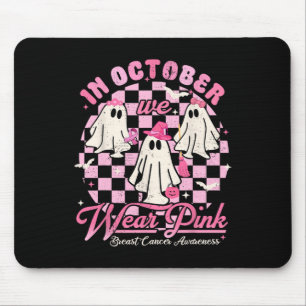 Tapis De Souris En Octobre Nous Portons Pink Ghost Halloween Hallo