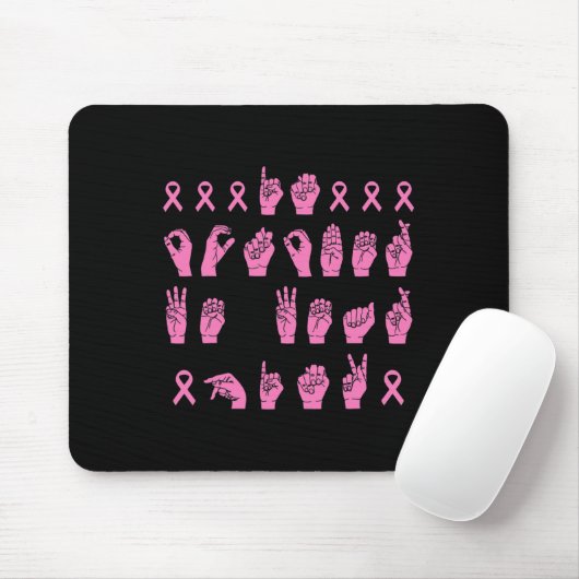 Tapis De Souris En Octobre Nous Portons Pink Sign Language Breast (Avec souris)