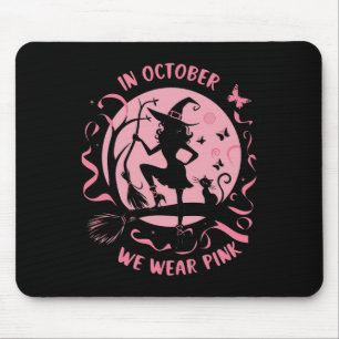 Tapis De Souris En Octobre Nous Portons Pink Witch Halloween Poule