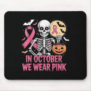 Tapis De Souris En Octobre Nous Portons Squelette Rose Hal Cancer