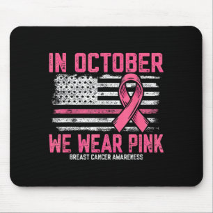 Tapis De Souris En Octobre Portez le Drapeau Rose pour la Sensibil