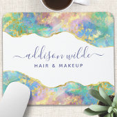 Tapis de souris en opale de feu chic arc-en-ciel