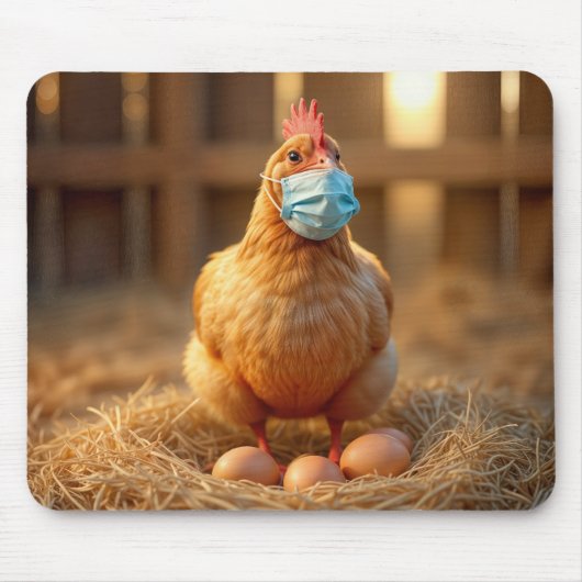 Tapis De Souris En portant un masque à visage bleu (Devant)