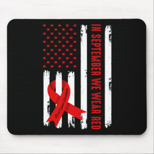 Tapis De Souris En septembre, nous portons le rouge pour les lauré