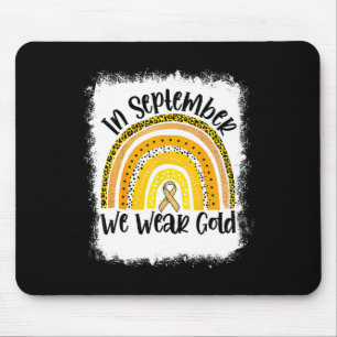Tapis De Souris En Septembre Nous Portons Or Arc-en-Ciel Cancer de
