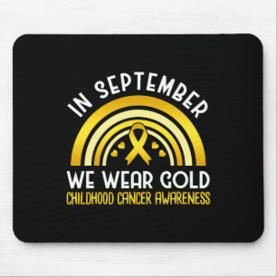 Tapis De Souris En Septembre Nous Portons Or - Enfance Cancer Awar
