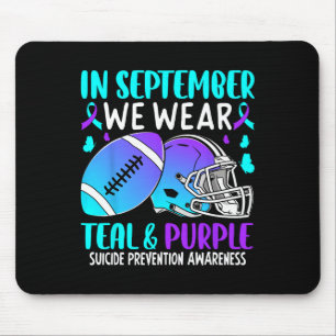 Tapis De Souris En Septembre Nous Portons Turquoise Ribbon Violet