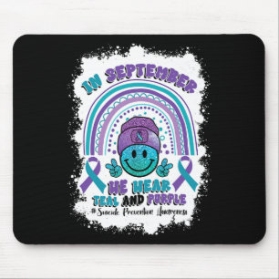 Tapis De Souris En Septembre Nous Portons Turquoise Violet