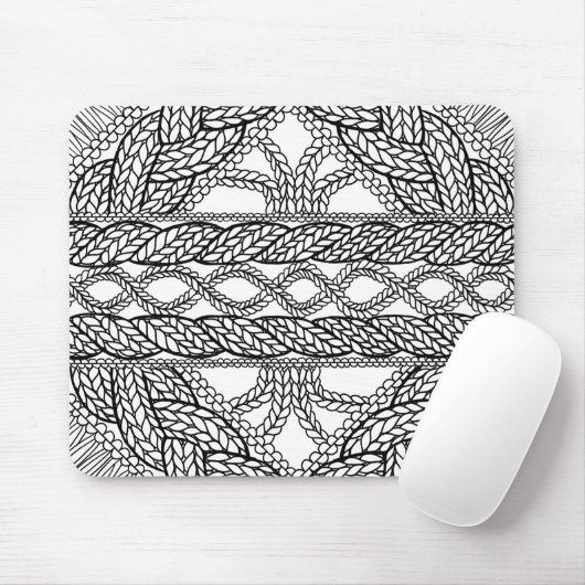 Tapis de souris en tricot de câble BLANC (Avec souris)