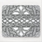 Tapis de souris en tricot de câble BLANC (Devant)