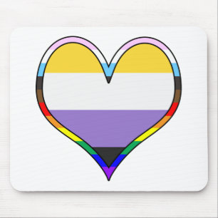 Tapis De Souris Enby Pride Heart