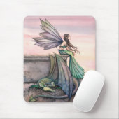 Tapis de souris Enchanted Dusk Fairy Dragon (Avec souris)