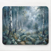 Tapis De Souris Enchanted Spring Birch Forest in Moonlight (Devant)