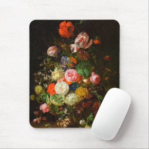 Tapis De Souris Encore vie de roses, tulipes, un tournesol, 1710