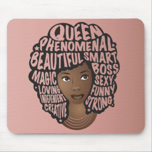 Tapis De Souris Encourageant les femmes noires, cheveux naturels,