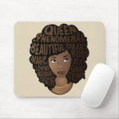 Tapis De Souris Encourager les femmes noires, beige (Avec souris)