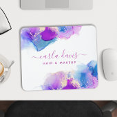 Tapis De Souris Encre alcoolique violette bleue de script de signa