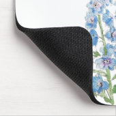 Tapis De Souris encre de delphinium violet bleu et aquarelle (Coin)