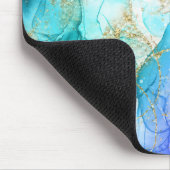 Tapis De Souris Encre et nom d'alcool turquoise et or (Coin)