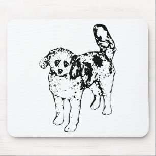 Tapis De Souris Encre graphique Chien apporte une chaleur festive
