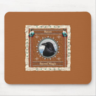 Tapis De Souris Énergie magique sacrée du corbeau