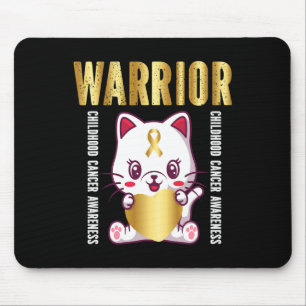 Tapis De Souris enfant cancer sensibilisation guerrier chat mignon