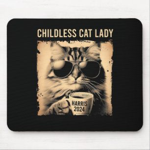Tapis De Souris Enfant Chat Lady Café Vintage Cat Kamala Harri