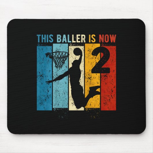 Tapis De Souris Enfants 2 ans Basketball 2e anniversaire garçon (Devant)