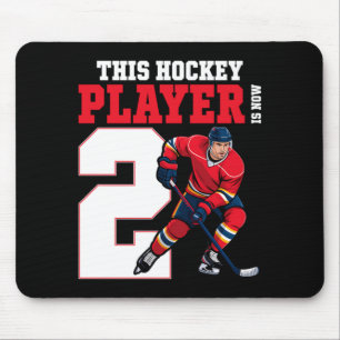Tapis De Souris Enfants 2ème anniversaire de hockey sur glace joue