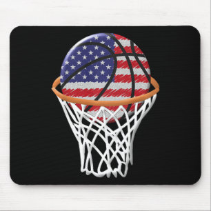 Tapis De Souris Enfants 4 juillet basket-ball USA Drapeau Enfants