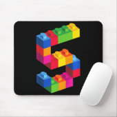 Tapis De Souris Enfants 5 ans Bâtiments Blocs Anniversaire Briques (Avec souris)