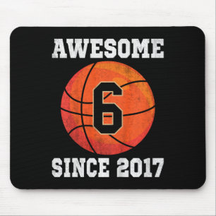 Tapis De Souris Enfants 6e anniversaire Basketball Lover 6 ans Vin
