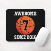 Tapis De Souris Enfants 7e anniversaire Basketball Lover 7 ans Vin (Avec souris)