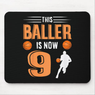Tapis De Souris Enfants 9e Anniversaire Basketball Outfit Ce Balle