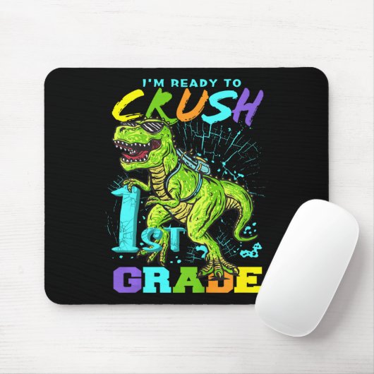 Tapis De Souris Enfants Amusants Première Classe T-Rex Tee (Avec souris)