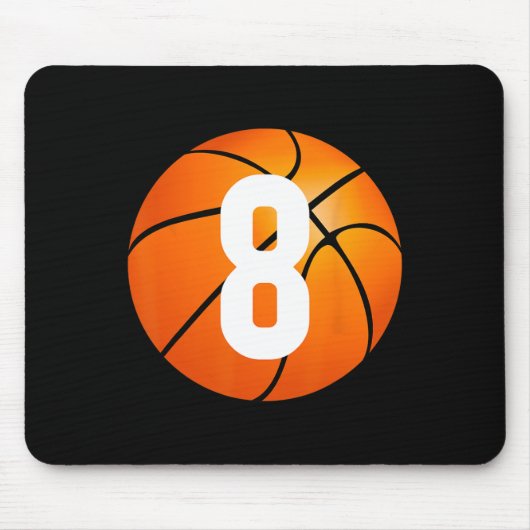 Tapis De Souris Enfants Basketball - 8 ans Anniversaire (Devant)