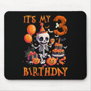 Tapis De Souris Enfants Boo C'est mon 3e anniversaire Halloween Sq