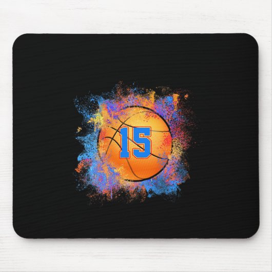 Tapis De Souris Enfants de 15 ans 15e anniversaire de basket-ball  (Devant)
