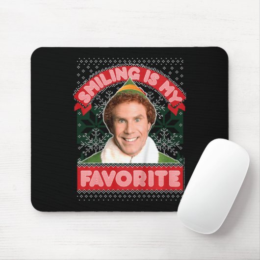 Tapis De Souris Enfants Elf Buddy Sourire Est Mon Noël Préféré (Avec souris)