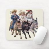 Tapis De Souris Enfants et chevaux victoriens (Avec souris)