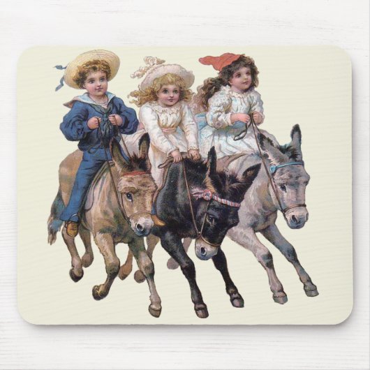Tapis De Souris Enfants et chevaux victoriens (Devant)