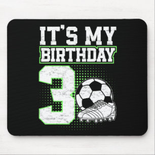 Tapis De Souris Enfants Garçon Football 3 Ans C'est Mon 3ème Anniv